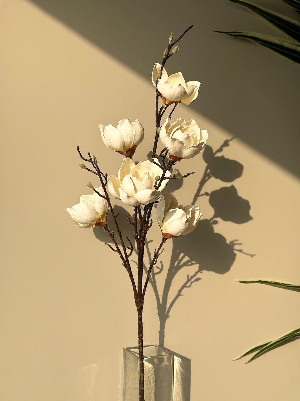 Artificial Magnolia Flower - White