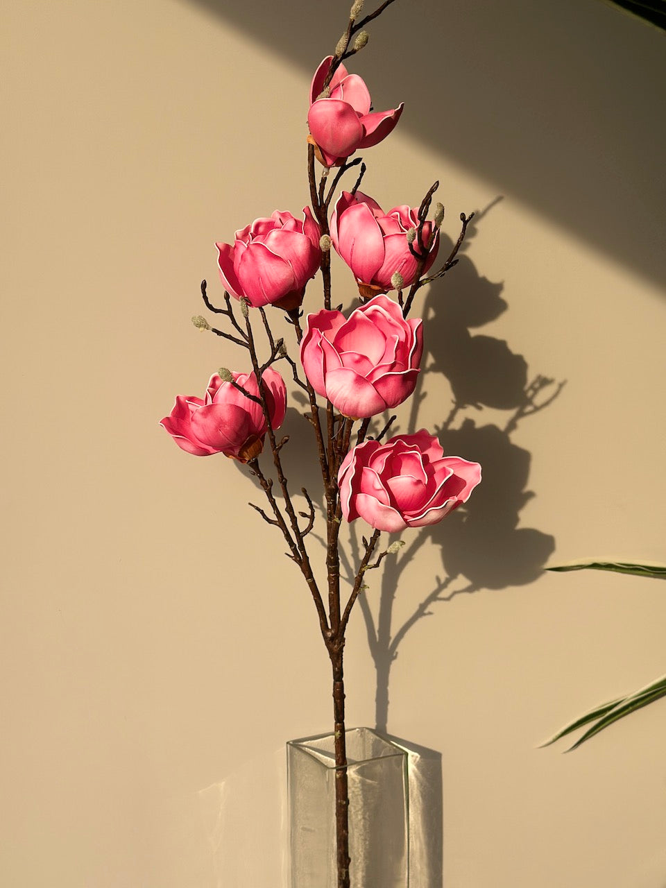 Artificial Magnolia Flower - Dark Pink