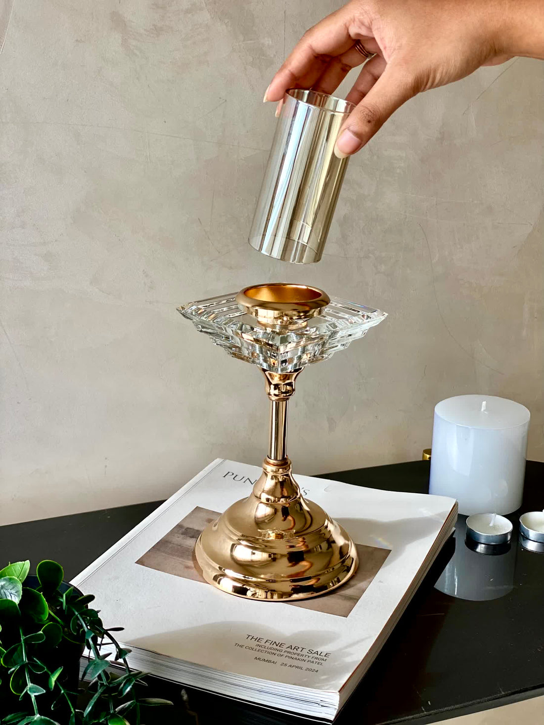 Saga Facet Candle Holder - Medium
