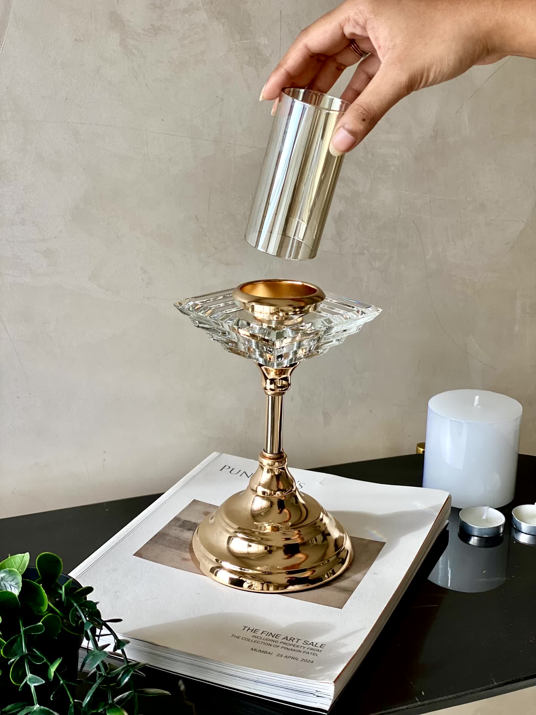Saga Facet Candle Holder - Medium