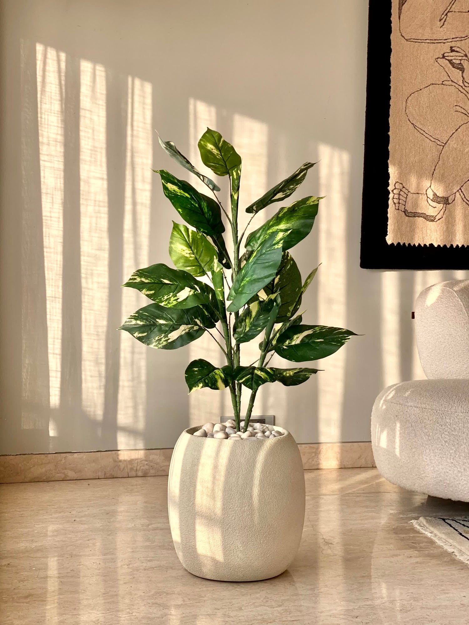 Artificial Variegated Pothos  Plant - 3 Feet