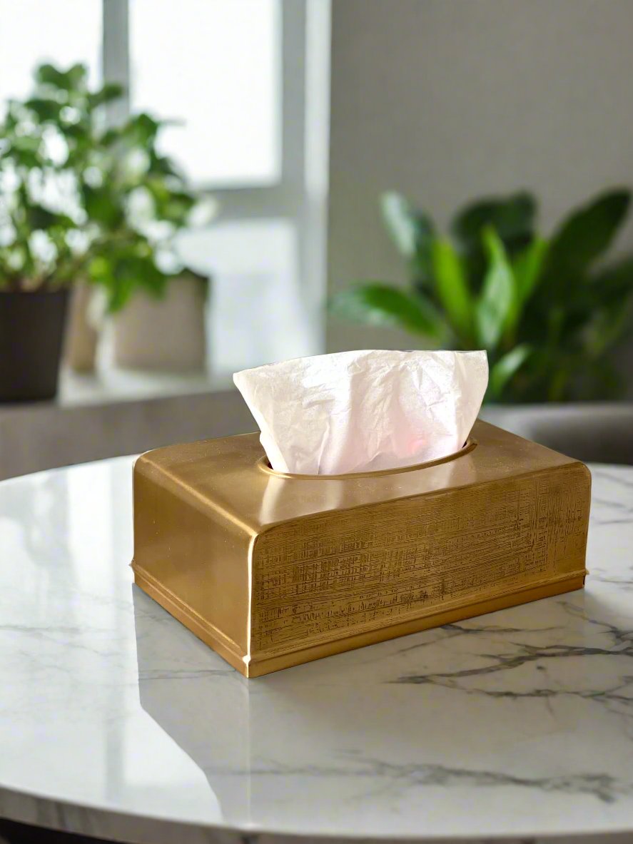 Myra Tissue Box - Antique Gold