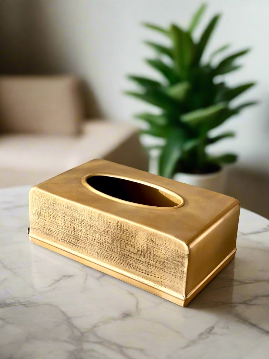 Myra Tissue Box - Antique Gold