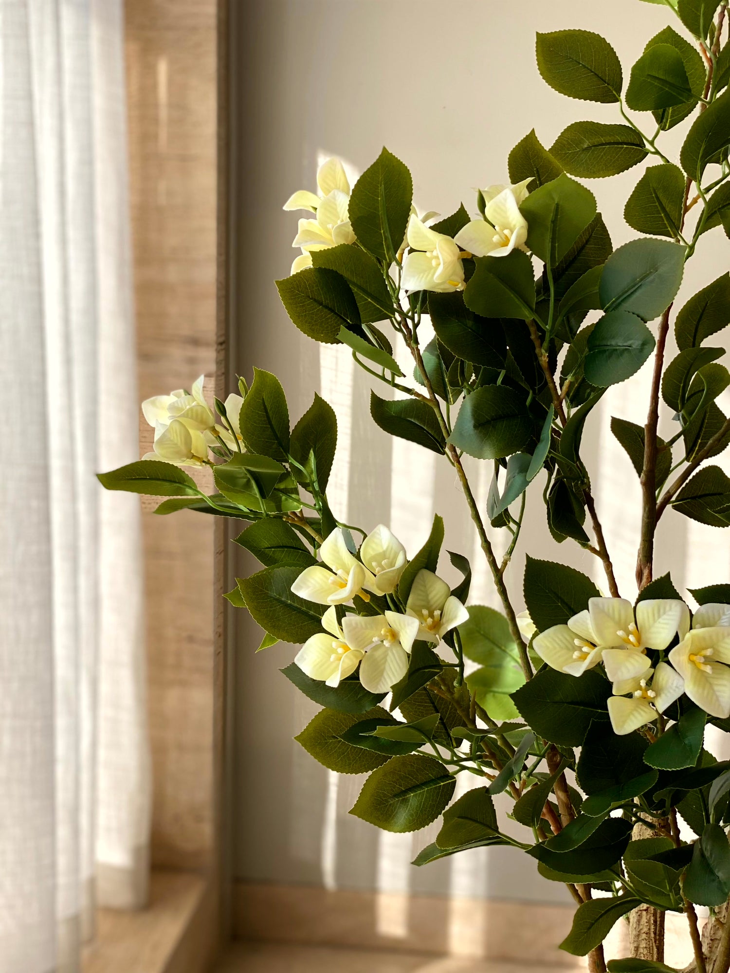 Artificial White Bloom Bougainvillea Plant - 4.5 Feet