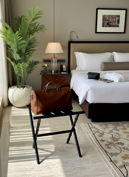 Naples Black Foldable Luggage Rack