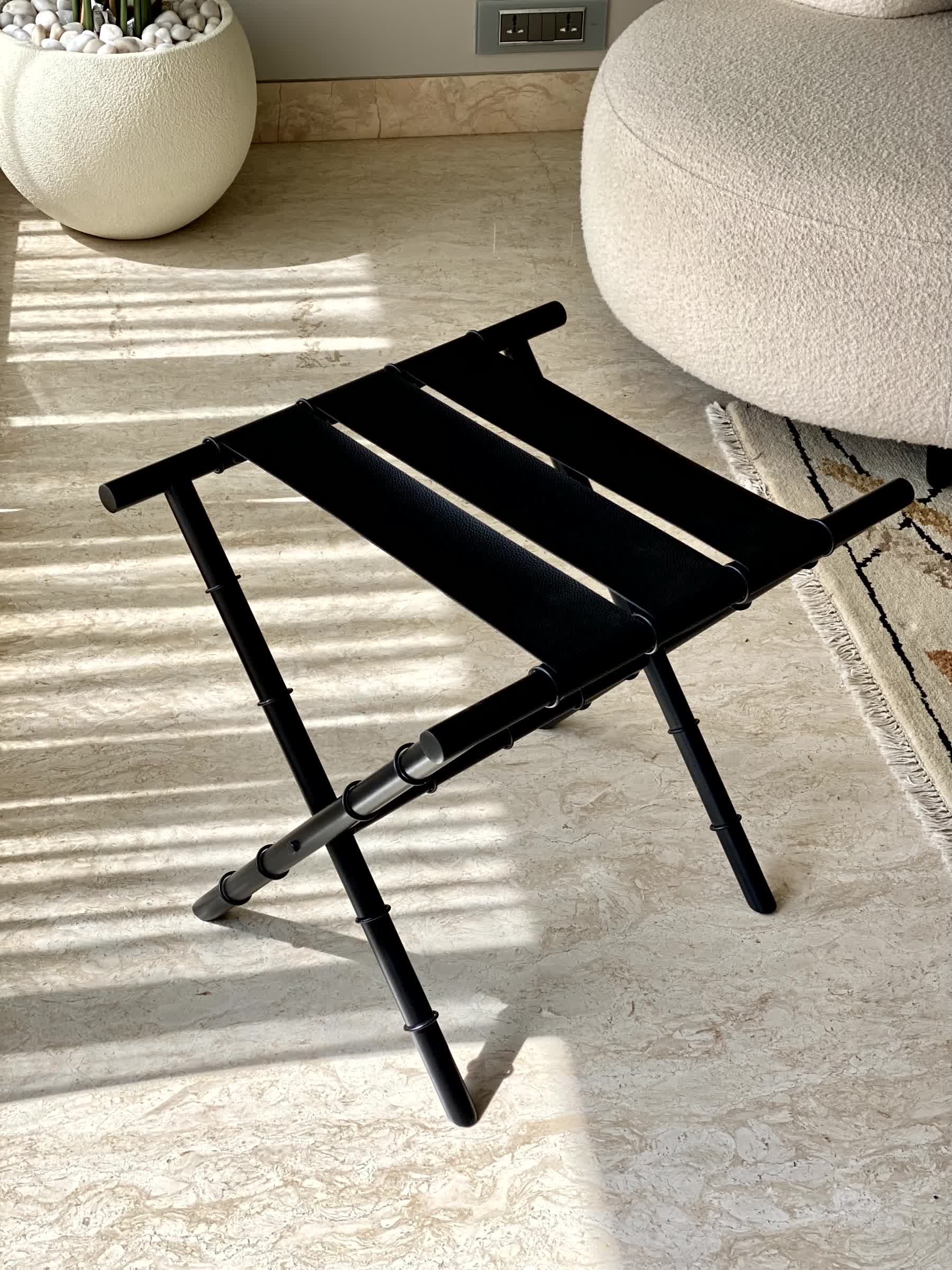 Naples Black Foldable Luggage Rack