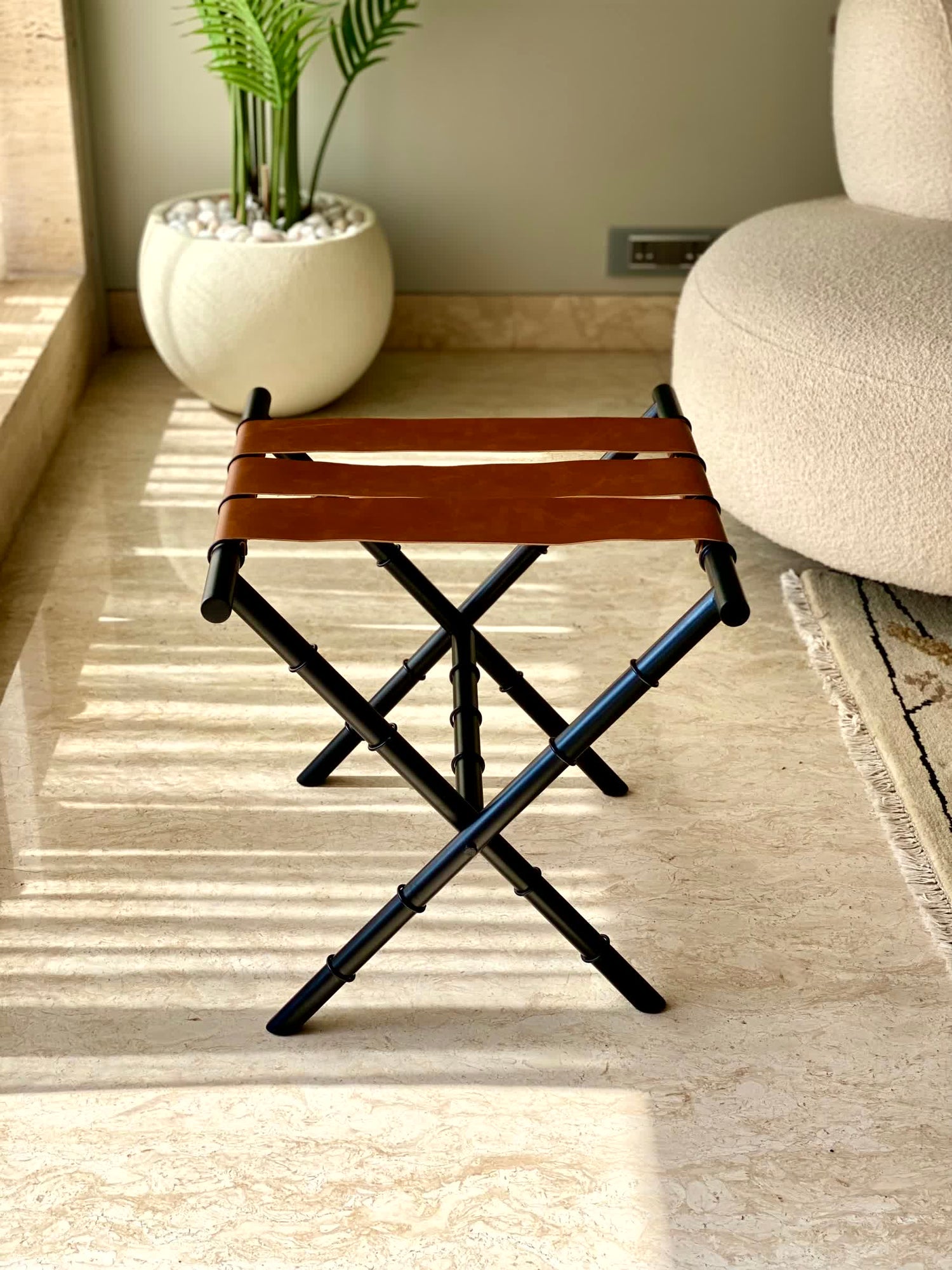 Naples Tan Foldable Luggage Rack