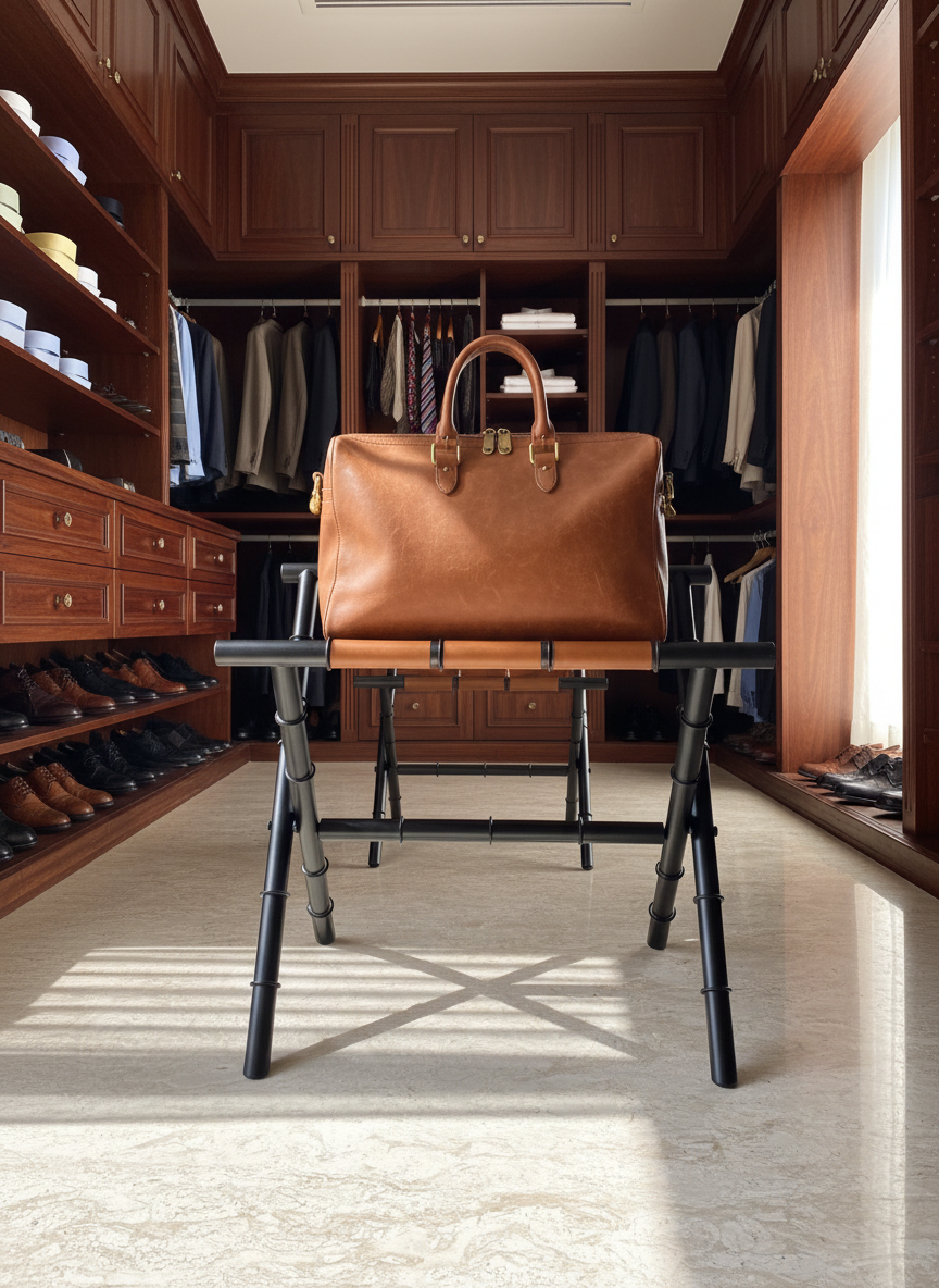 Naples Tan Foldable Luggage Rack