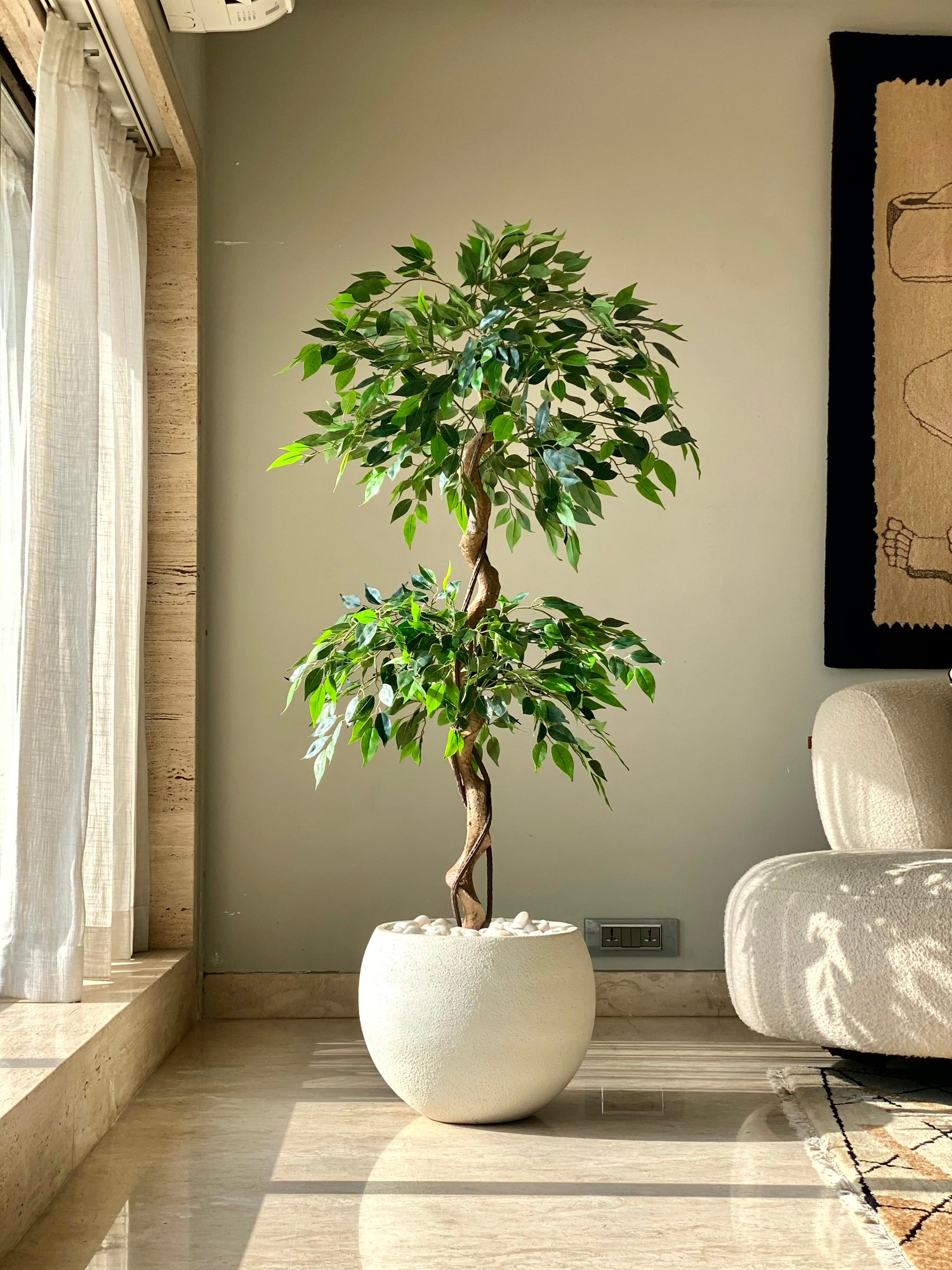 Artificial Cascading Ficus Topiary Plant - 5 Feet