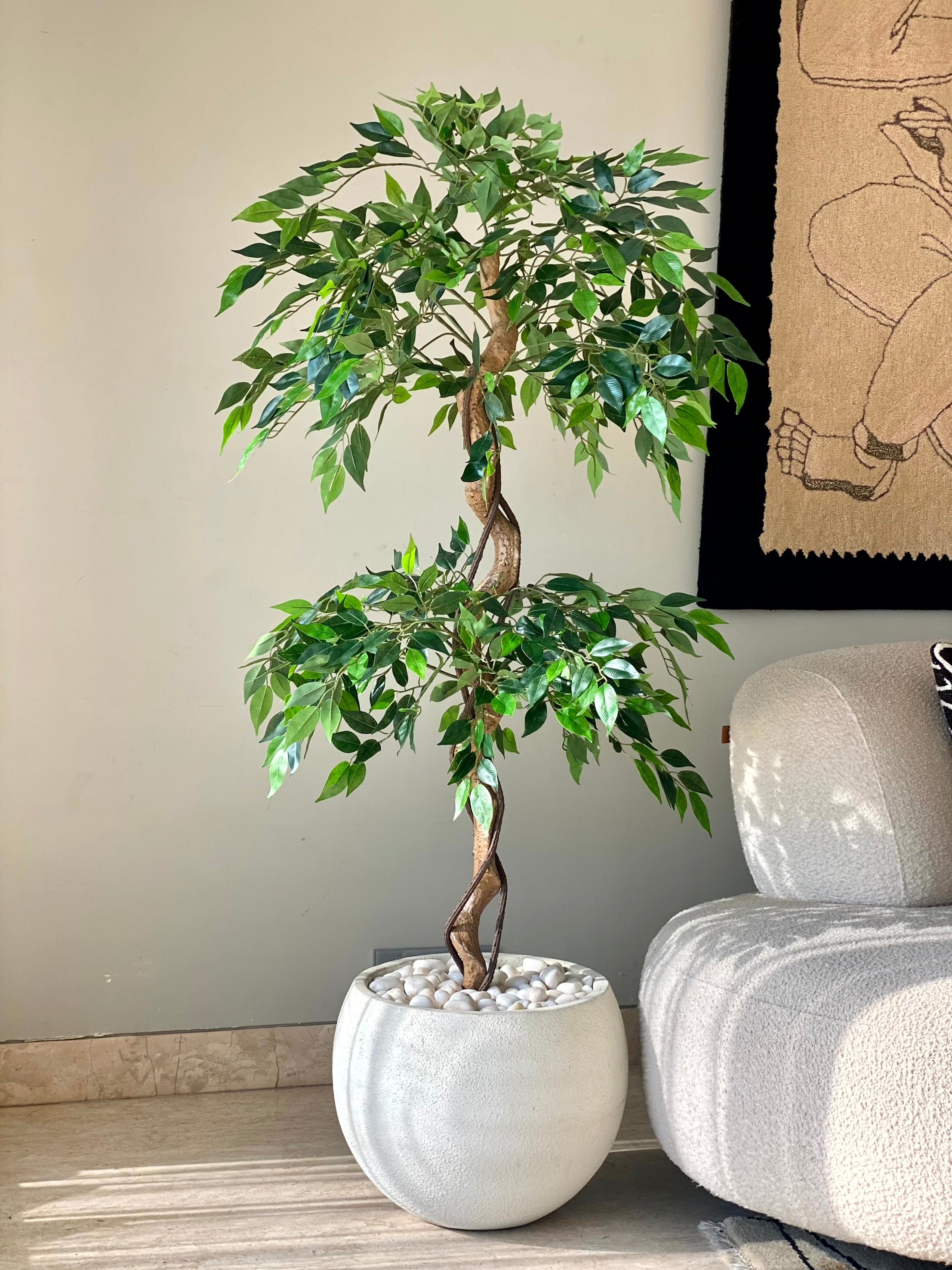 Artificial Cascading Ficus Topiary Plant - 5 Feet