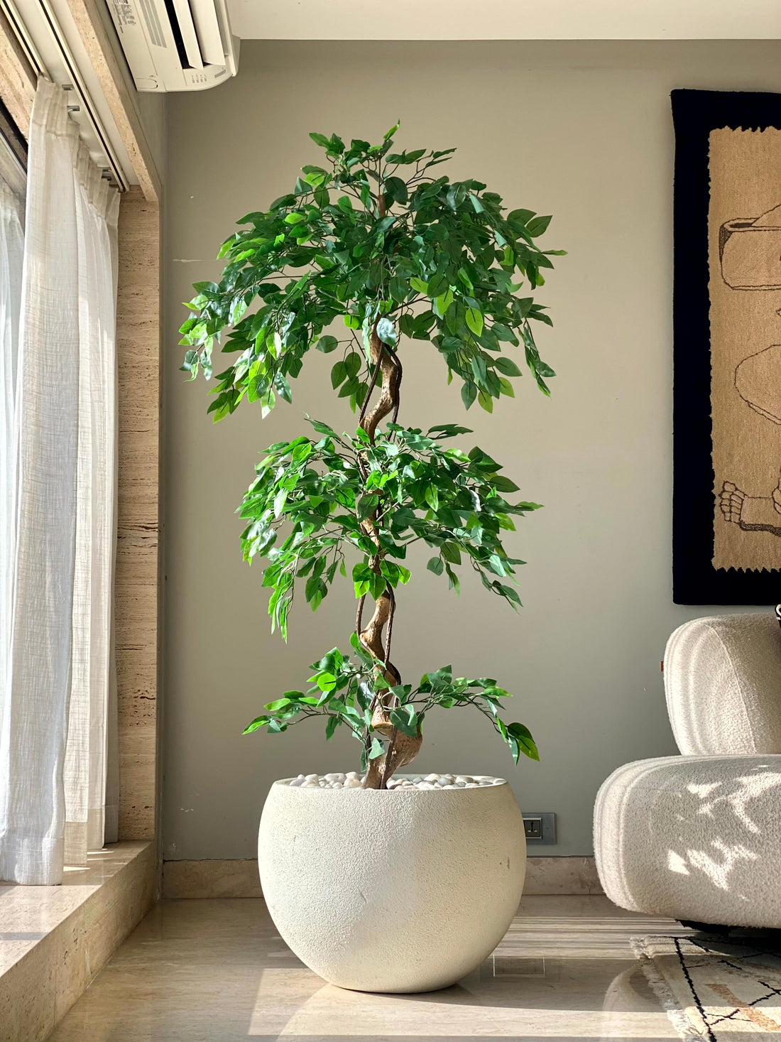 Artificial Cascading Ficus Topiary Plant - 6 Feet