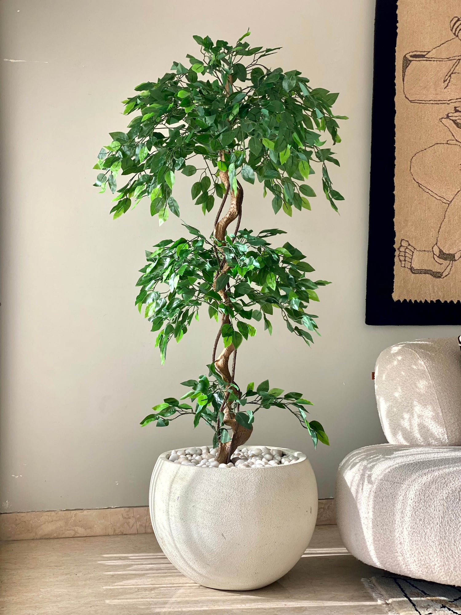Artificial Cascading Ficus Topiary Plant - 6 Feet