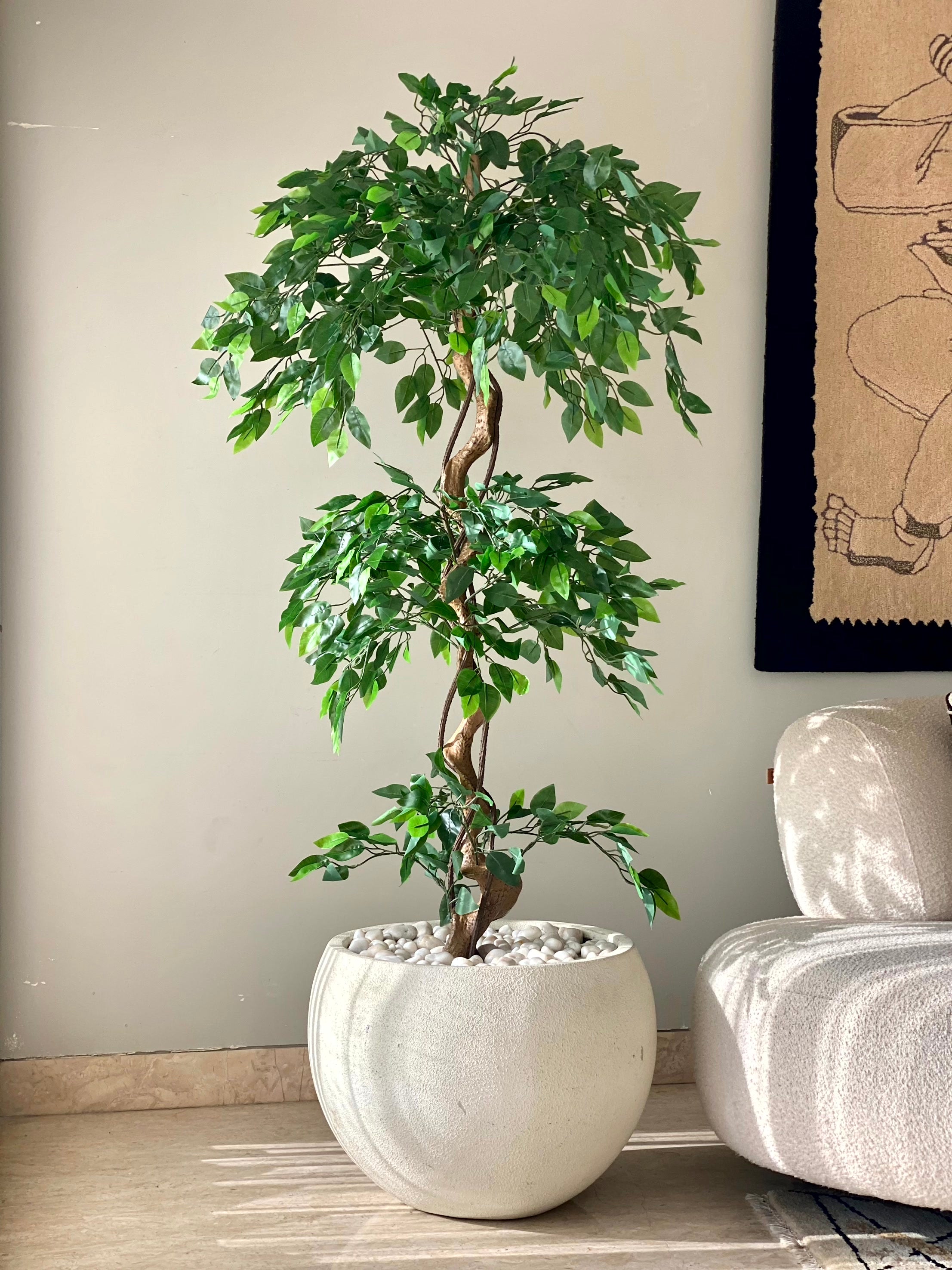 Artificial Cascading Ficus Topiary Plant - 6 Feet