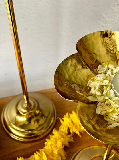 Mehrauli Flower Diya Stands - Set Of 3