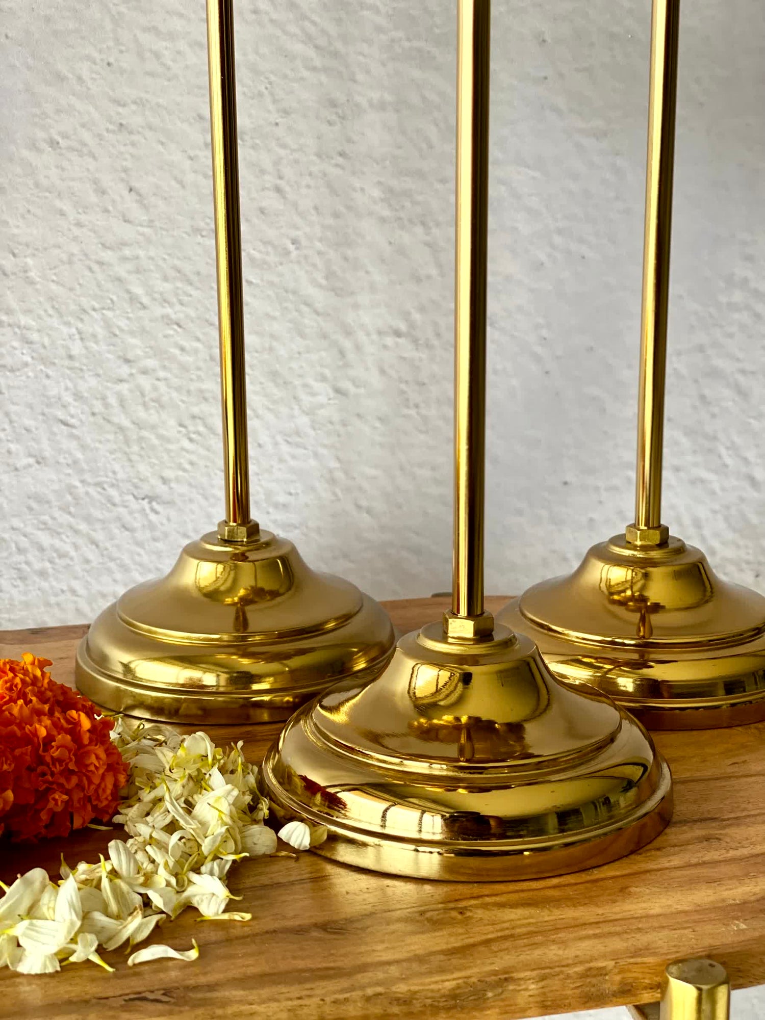 Mehrauli Flower Diya Stands - Set Of 3