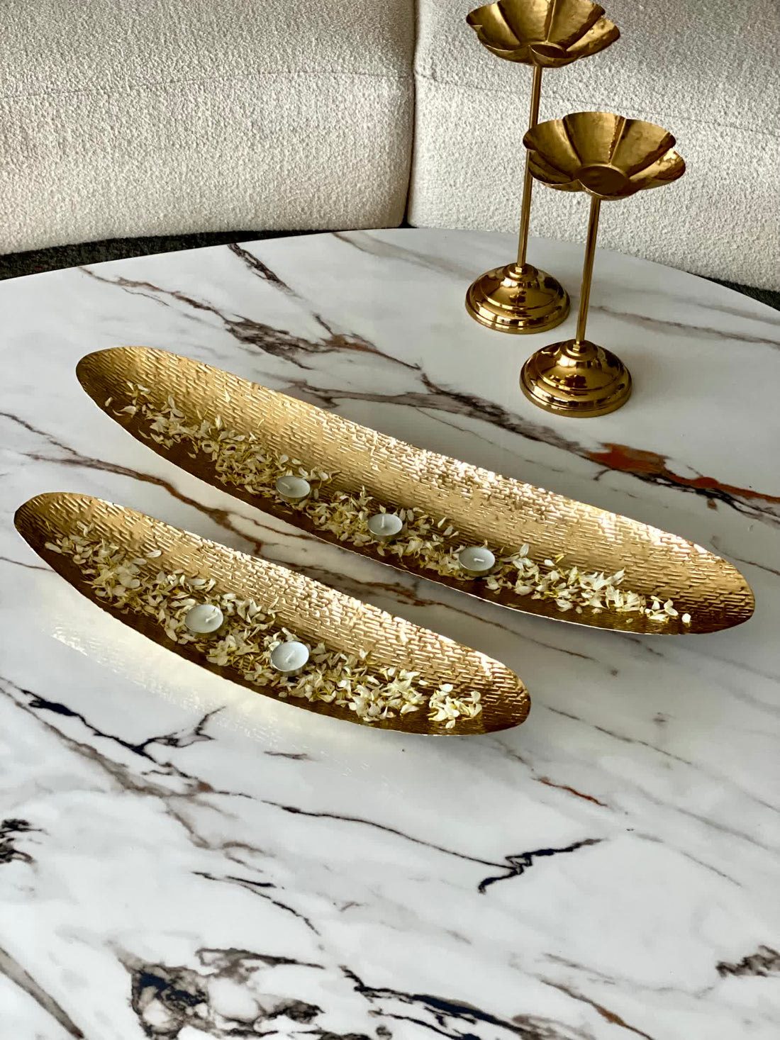 Zari Gold Trays - Set of 2