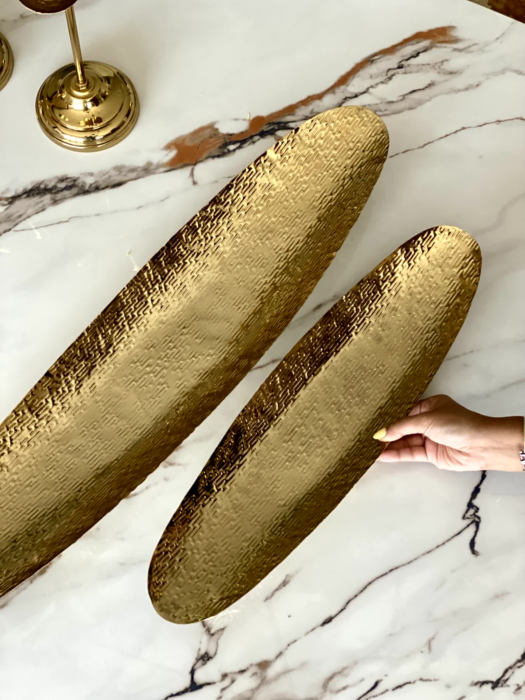 Zari Gold Trays - Set of 2