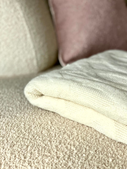 Knitted Throw - Ivory