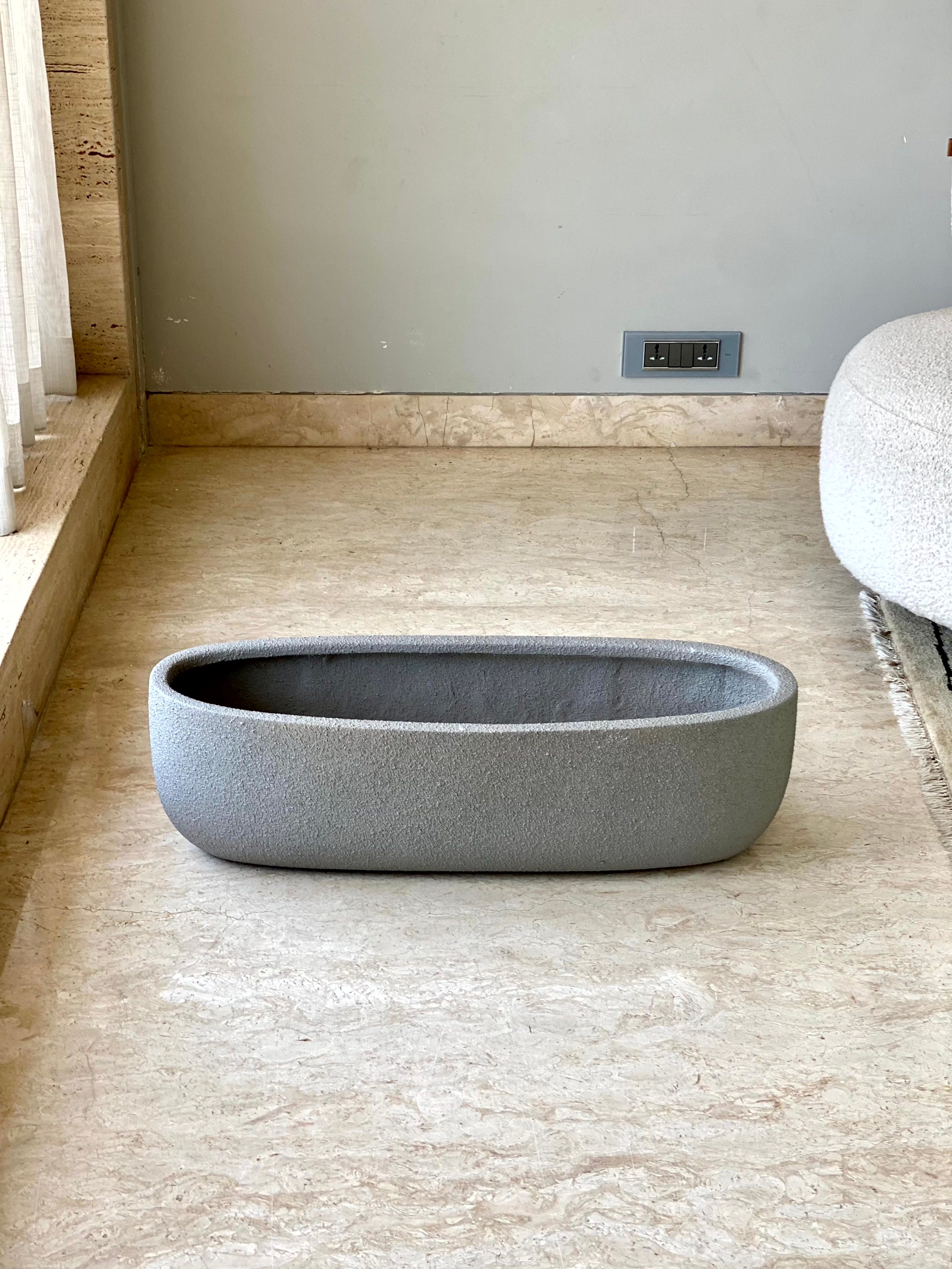 Cove Rectangle Planters - Light Grey