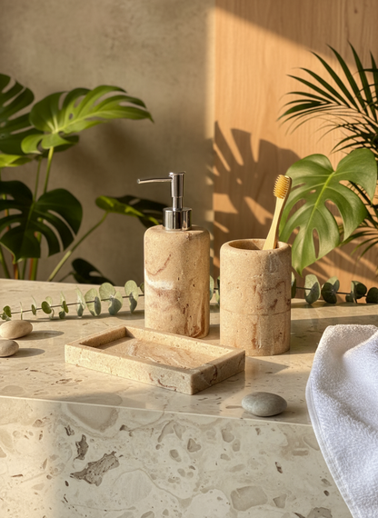 Carrara Bathroom Set - Beige (Set of 3)