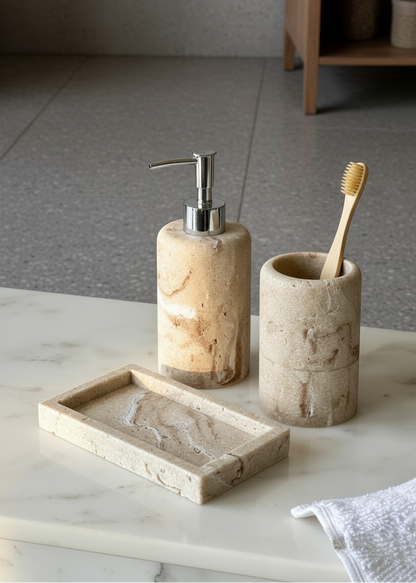 Carrara Bathroom Set - Beige (Set of 3)