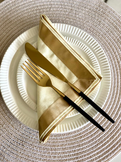 Cream And Gold Napkin - Set of 6