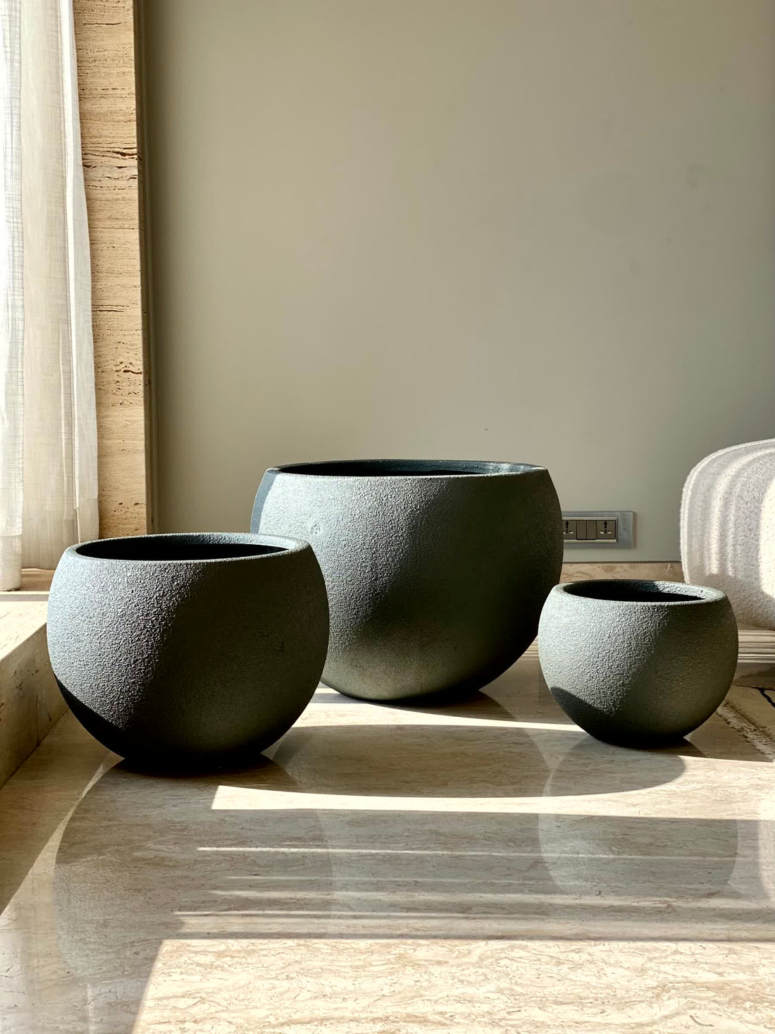 Lithos Grey Planters