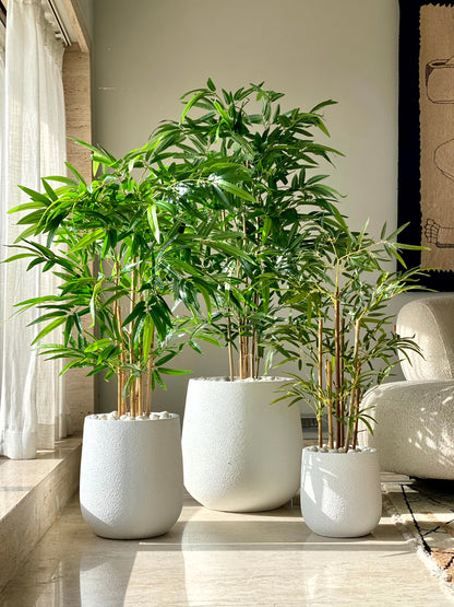 Noa Round Planters - White