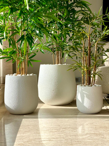 Noa Round Planters - White