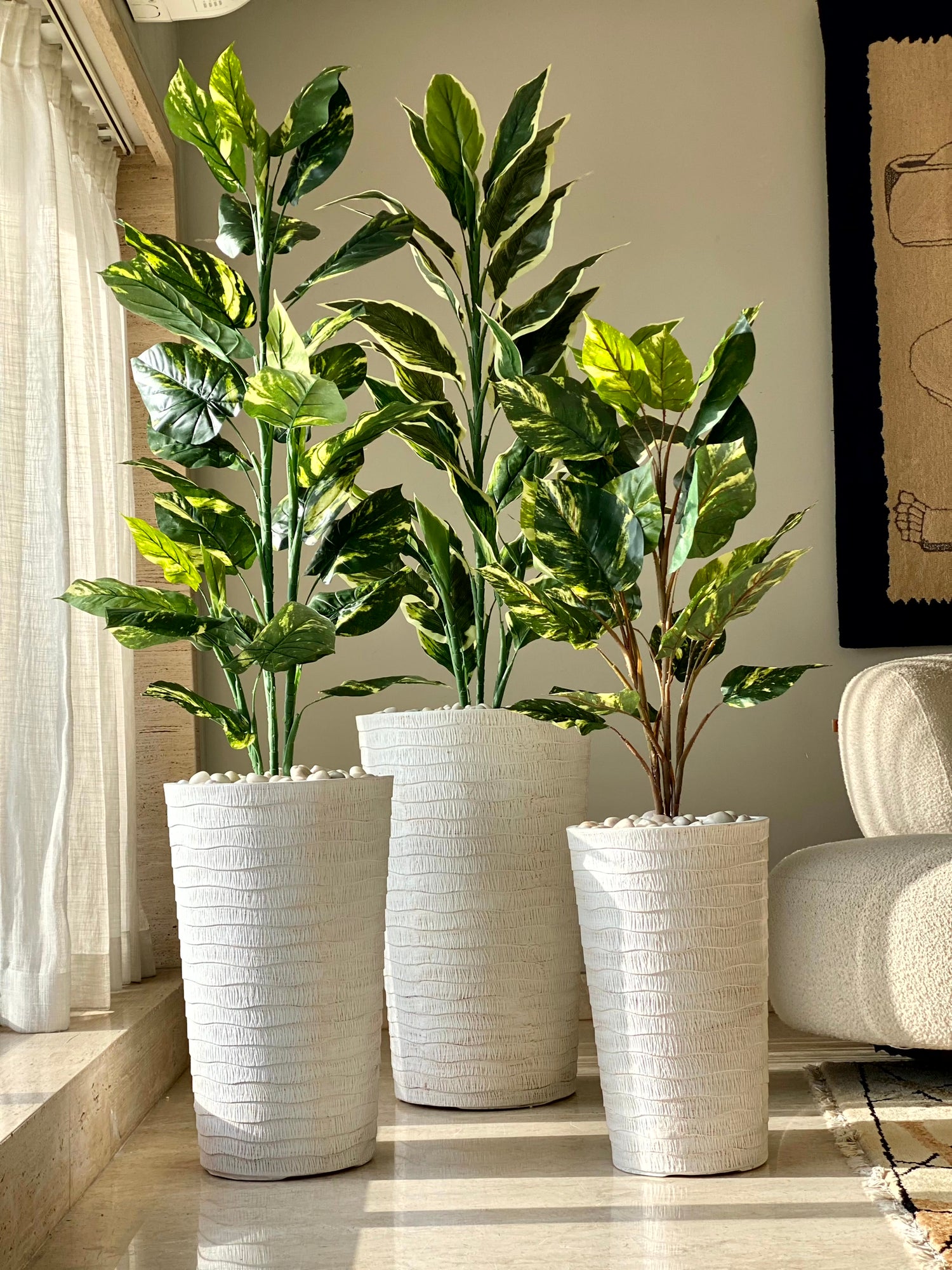 Edena Planters - White