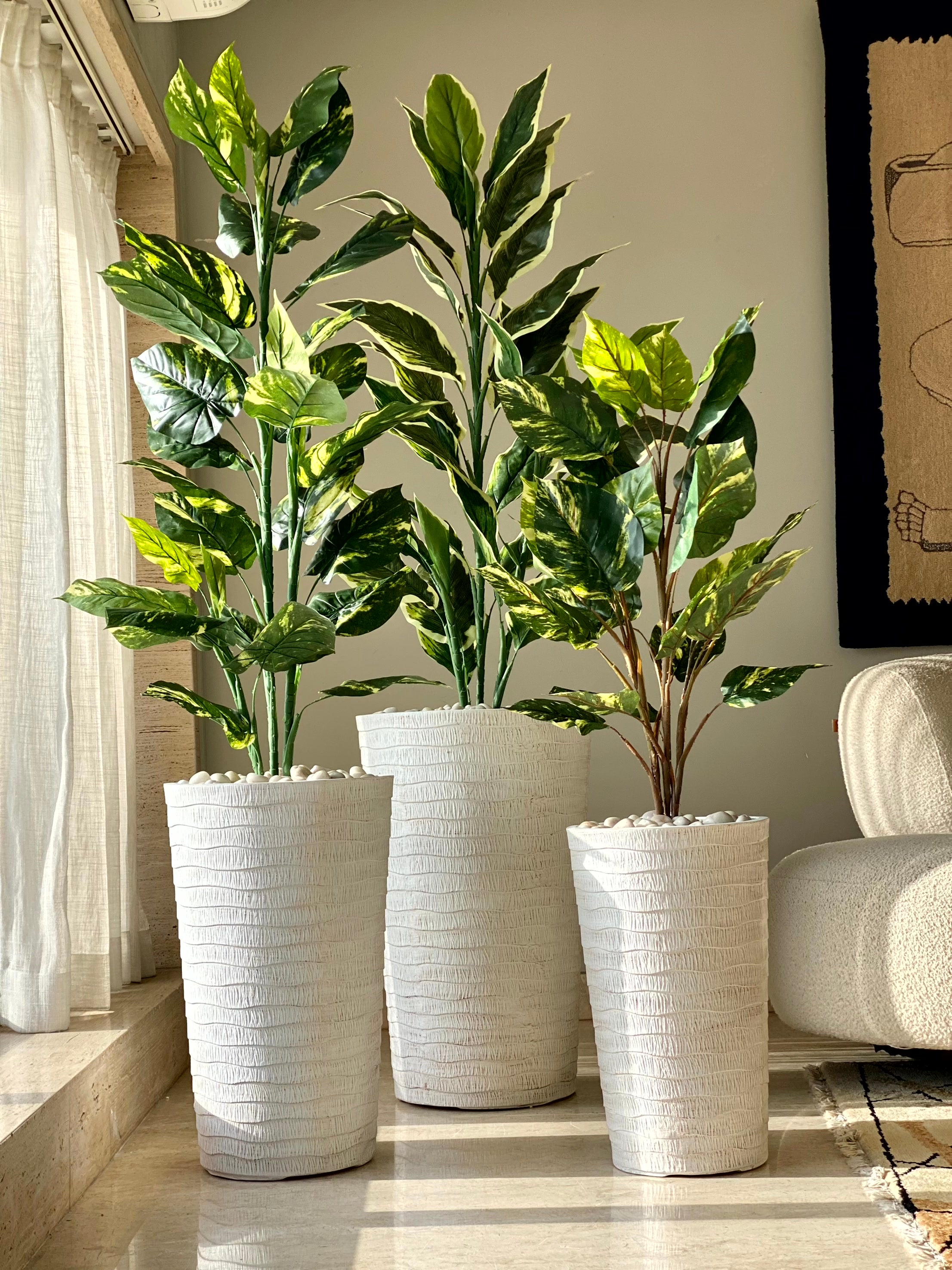 Edena Planters - White