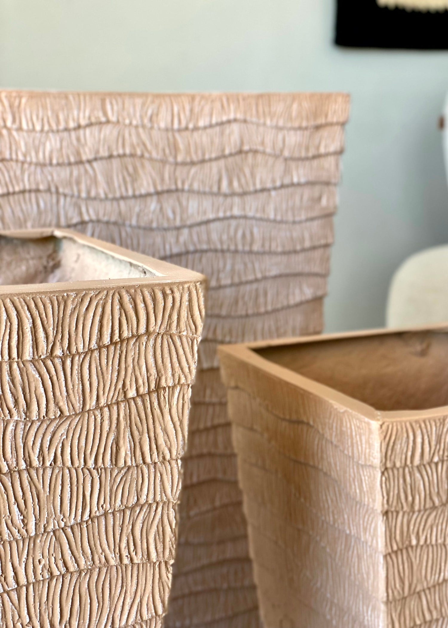 Carved Planters - Terracota Beige