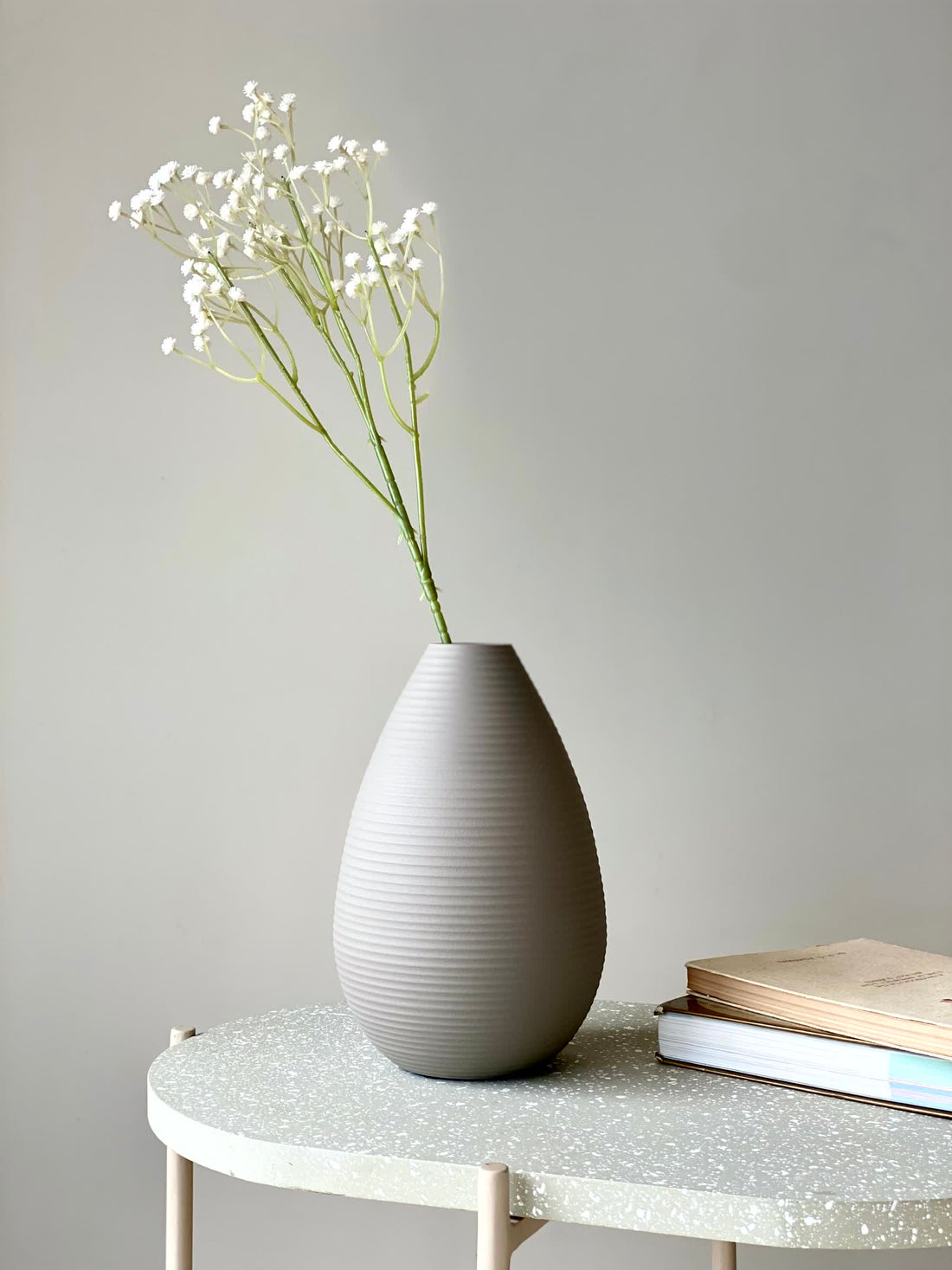Amphora Oval Vase Medium - Light Grey