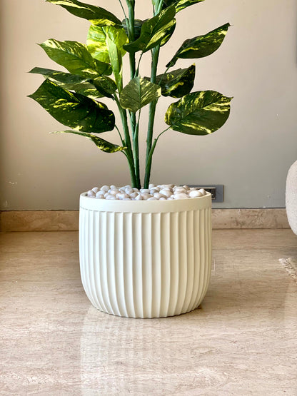 Valen Ribbed Planters - Ivory