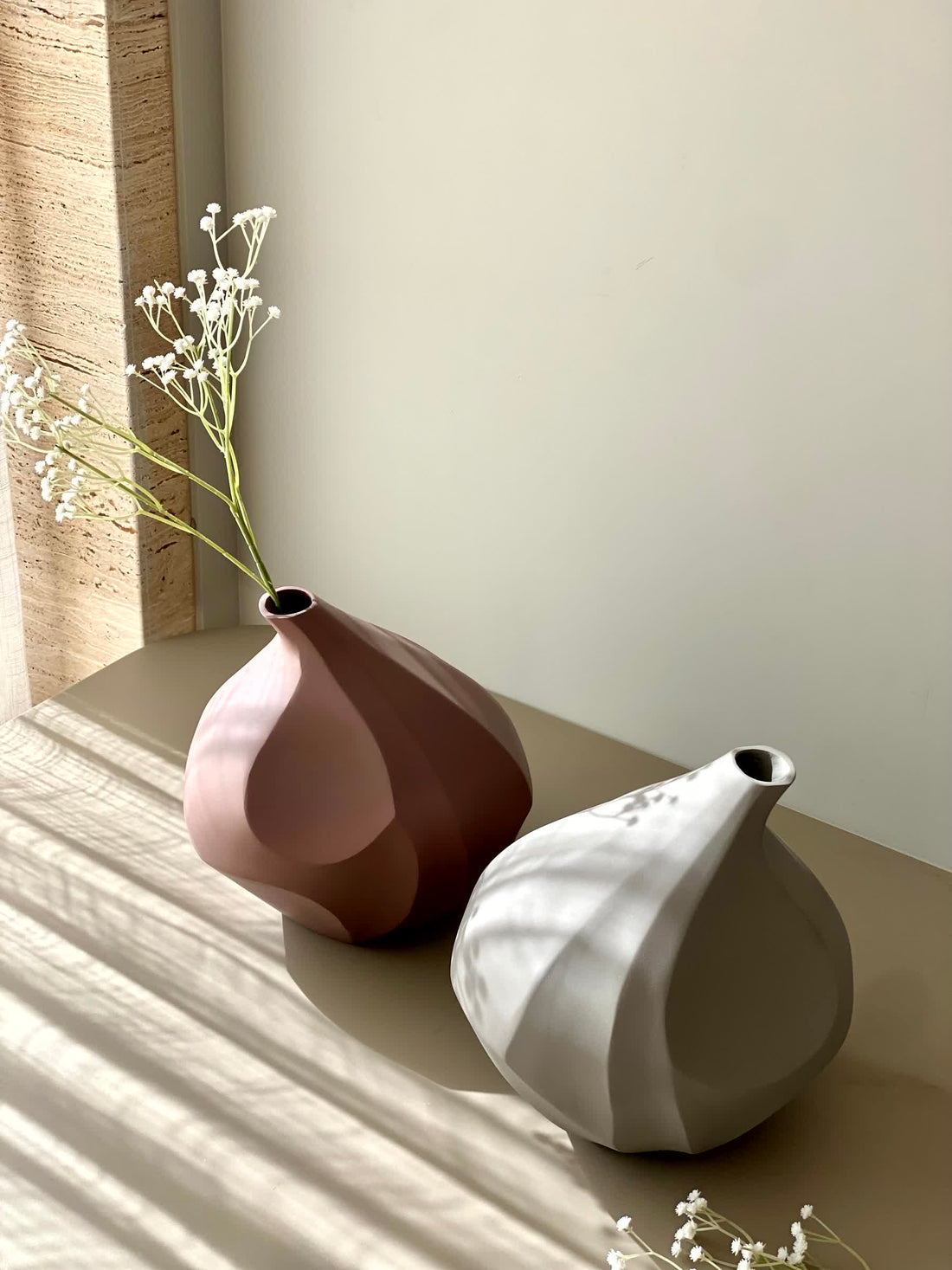 Amphora Abstract Vase Medium - Light Grey