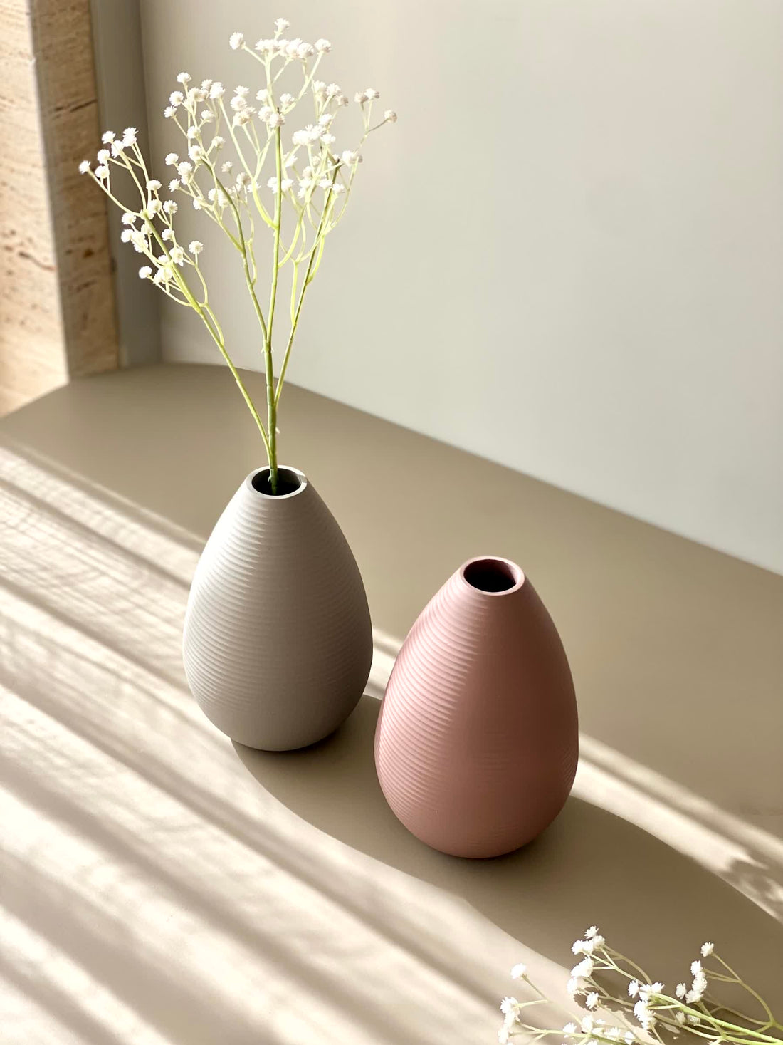 Amphora Oval Vase Medium - Light Grey