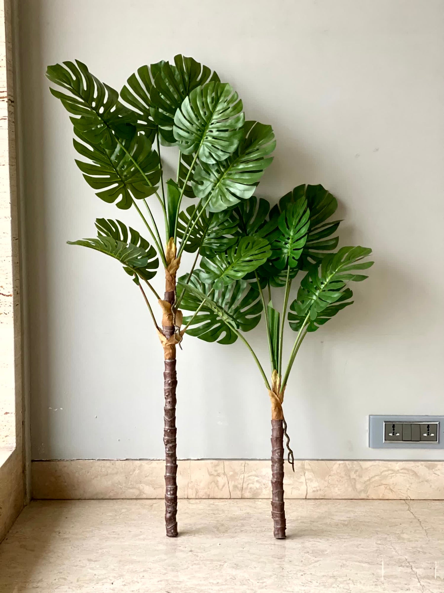 large fake monstera plant Artificial Dual Monstera Plant