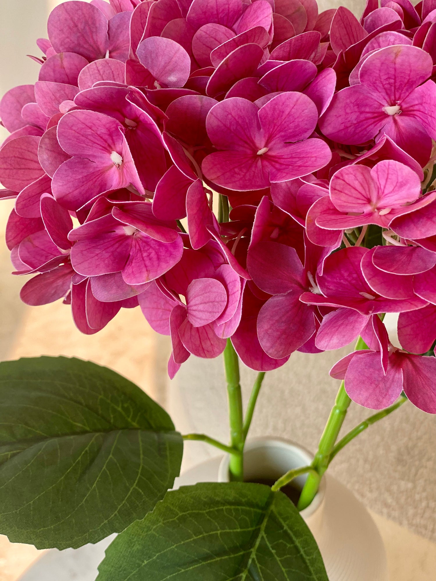 Artificial Pink Hydrangea Flower Stem  - Set of 2