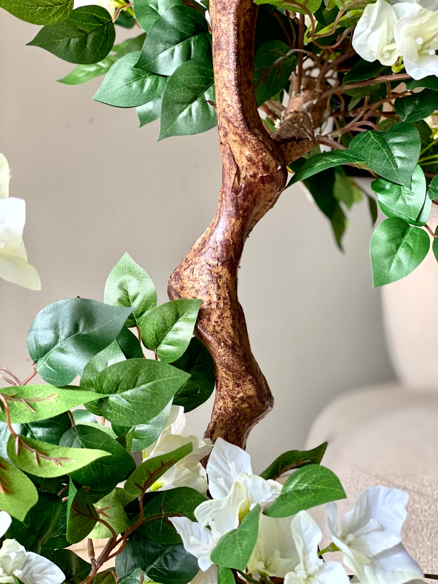 Artificial Twisted White Bougainvillea Tree - 5 Feet