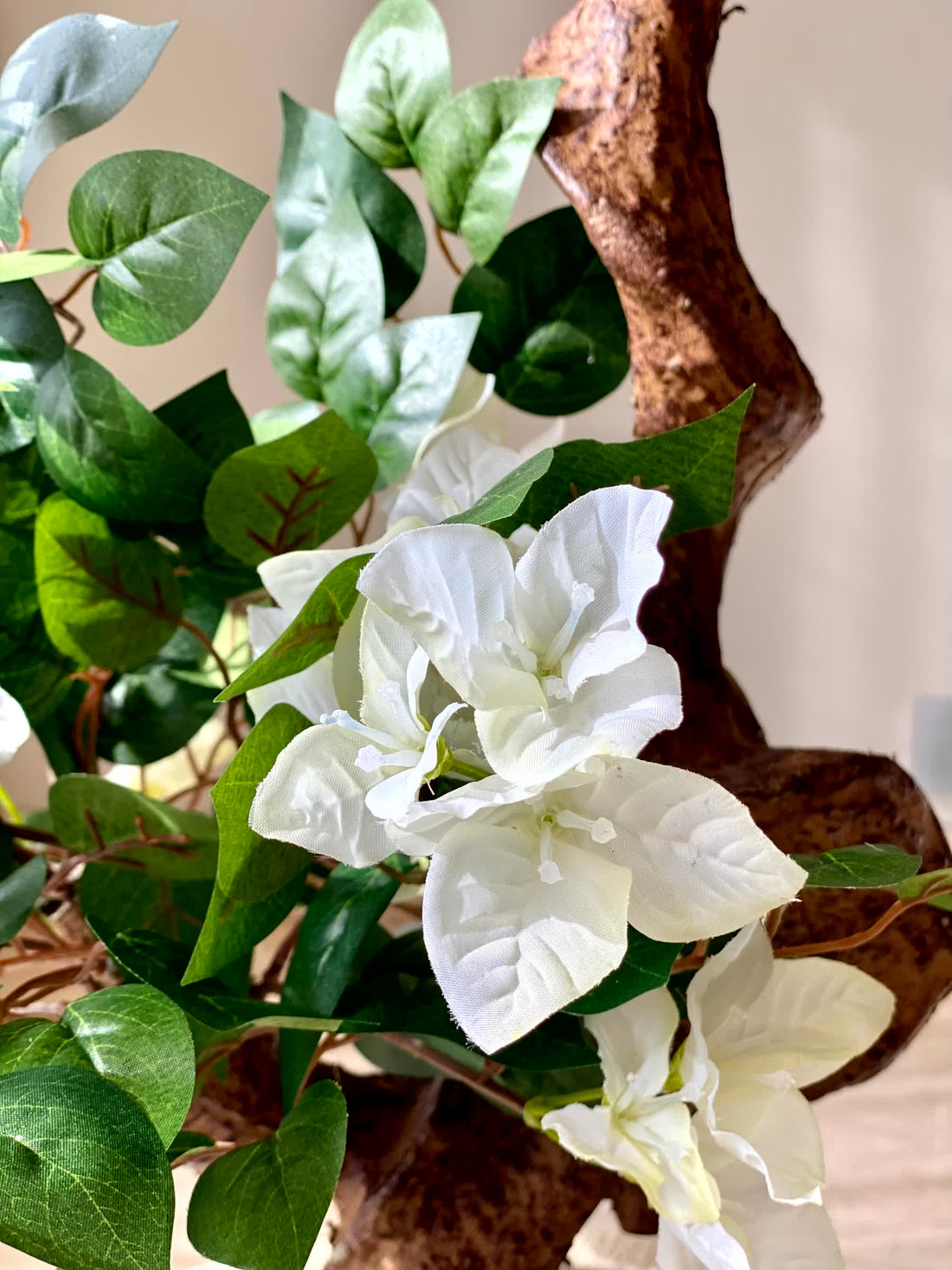 Artificial Twisted White Bougainvillea Tree - 5 Feet