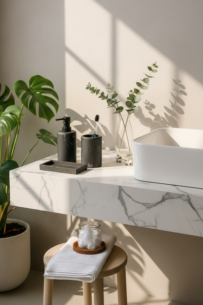 Carrara Bathroom Set - Black (Set of 3)