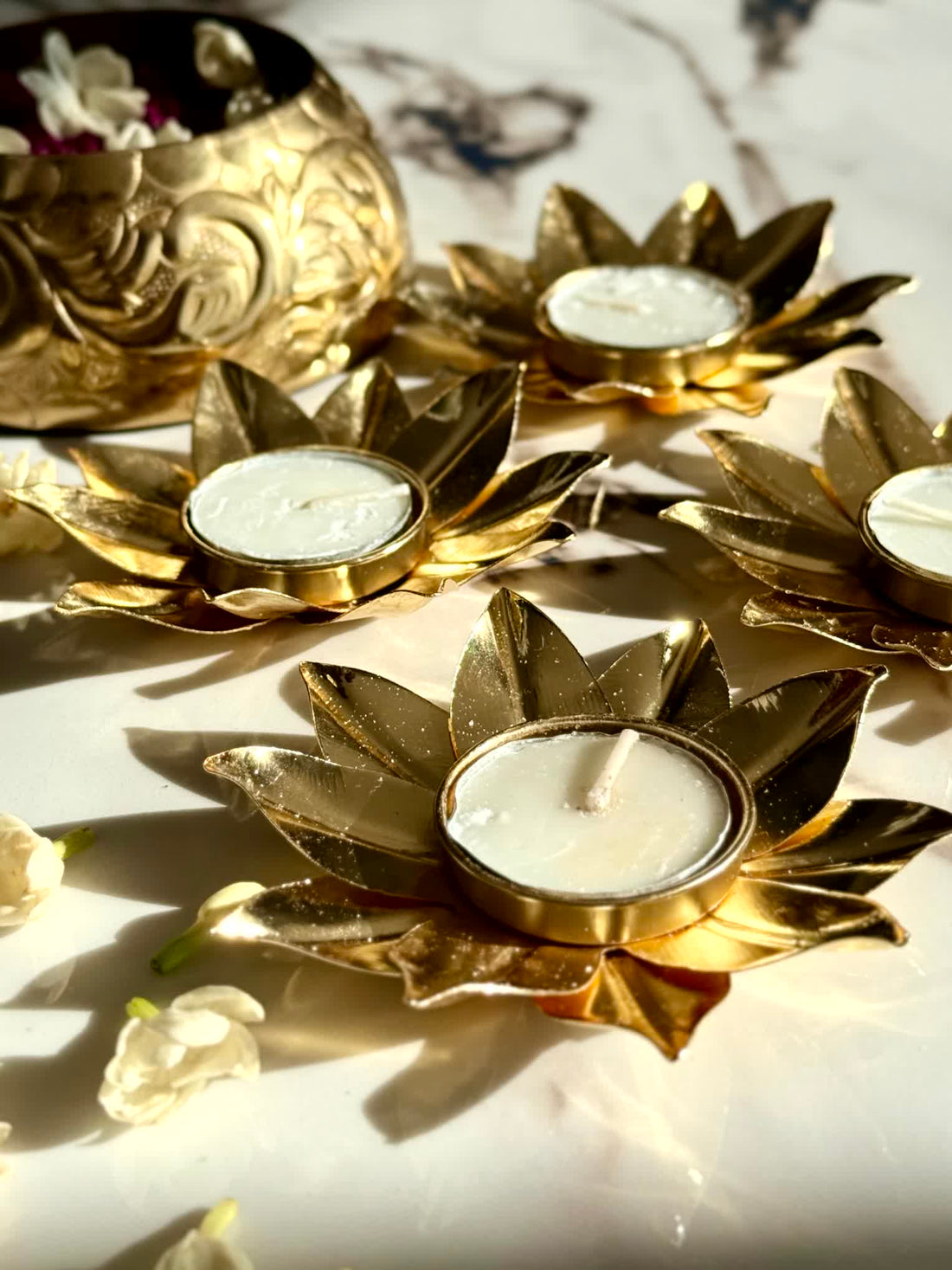 Festive Sunblossom Votive - Set of 4