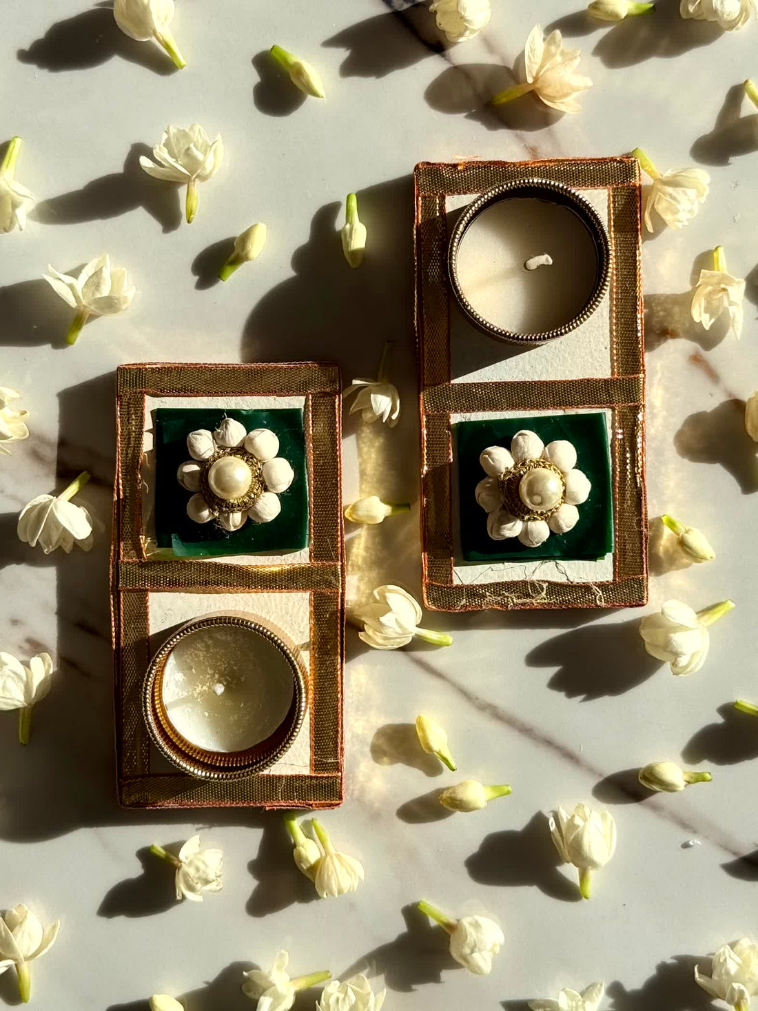 Jasmine Square Diyas - Mini