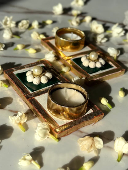 Jasmine Square Diyas - Mini