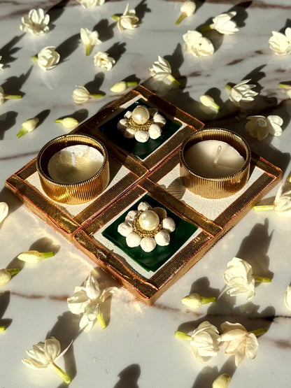 Jasmine Square Diyas - Mini