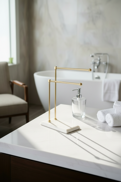 Melrose Hand Towel Stand - White &amp; Gold