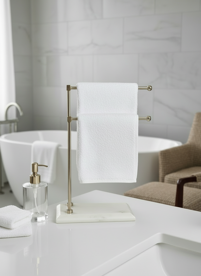Melrose Hand Towel Stand - White &amp; Silver