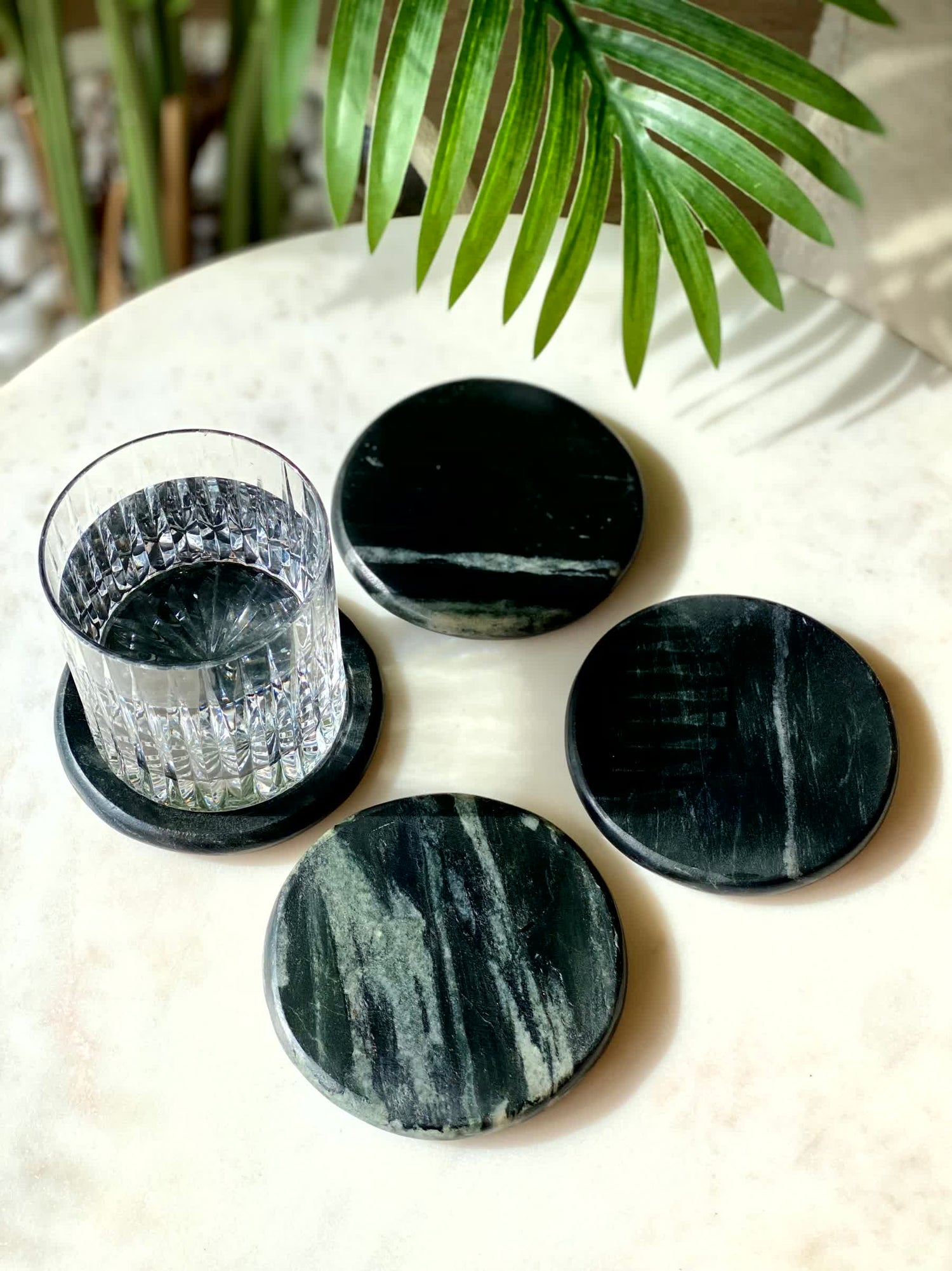 Auric Black Marble Coasters - Set of 4