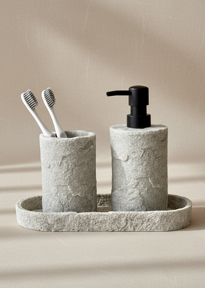 Fossil Bathroom Set - Light Grey (Set of 3)