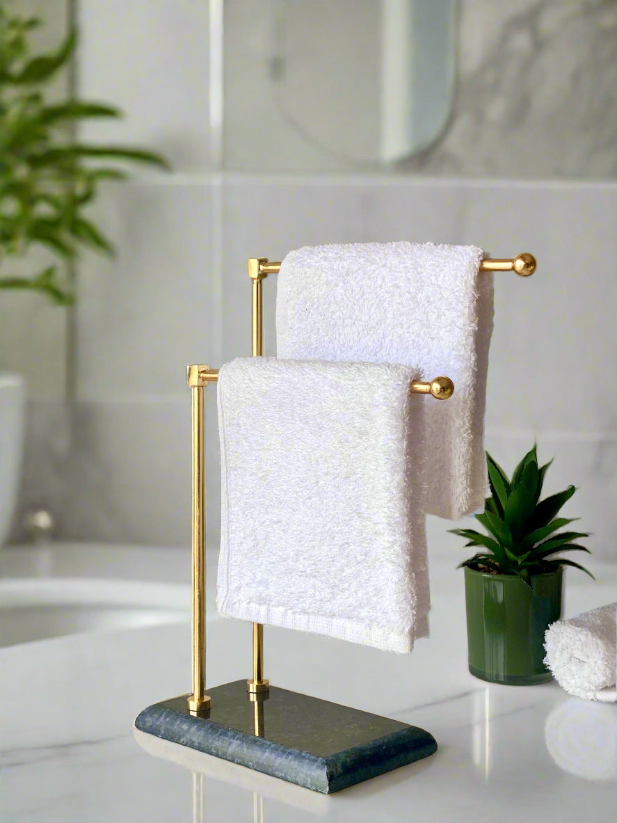 Melrose Hand Towel Stand - Black &amp; Gold